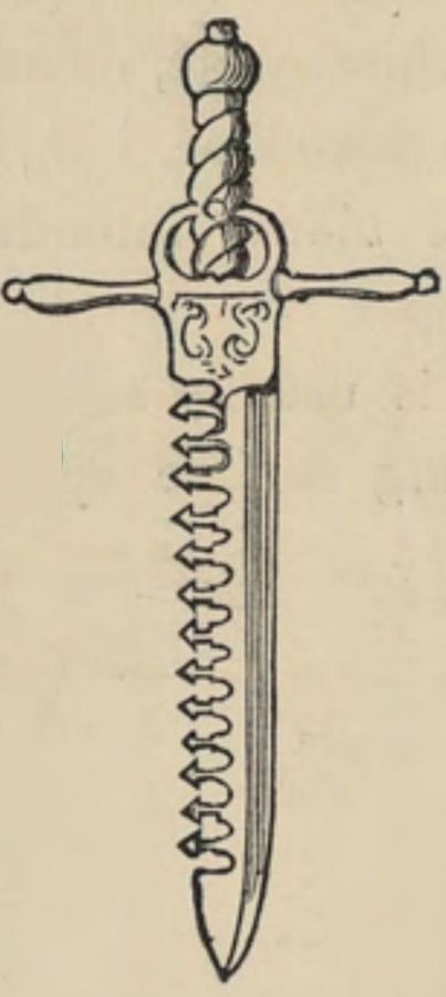 Sword-breaker with a toothed back and cross guard