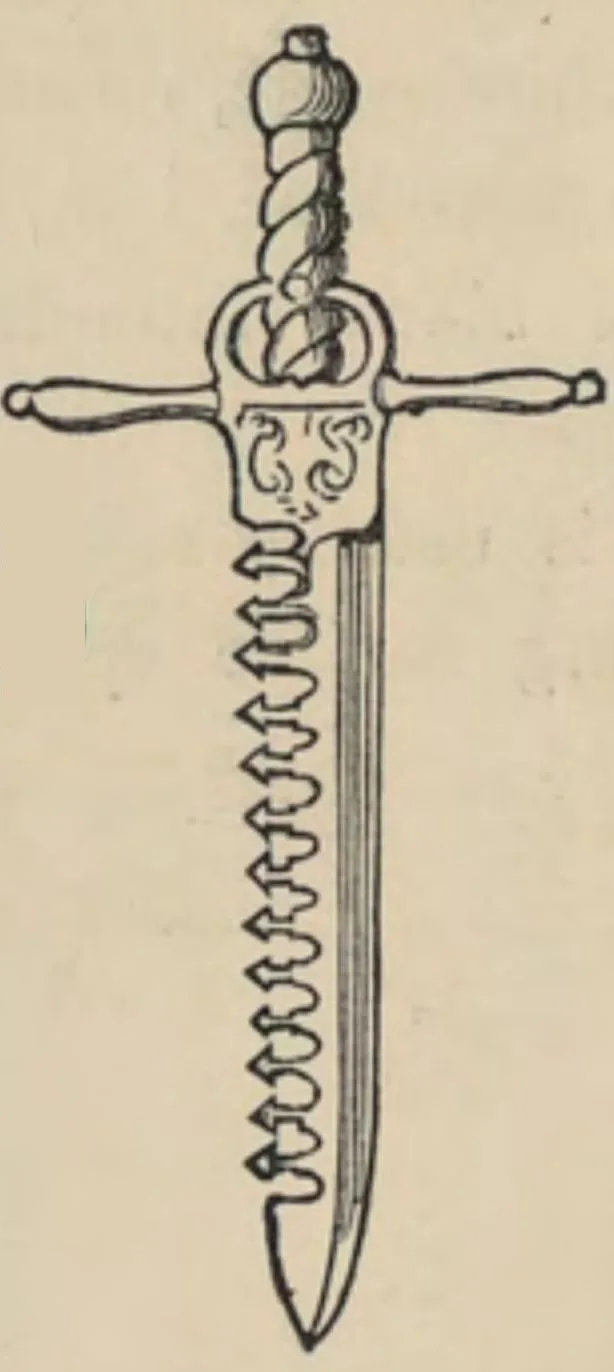 Sword-breaker with a toothed back and cross guard