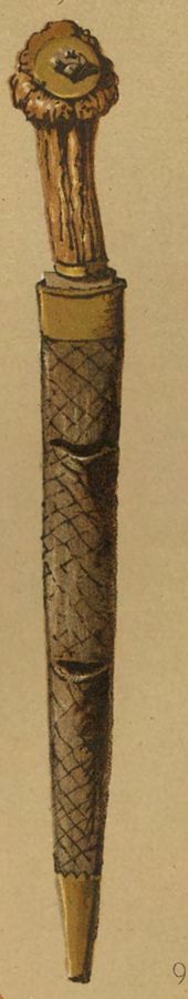 Highland dirk in its tooled leather sheath