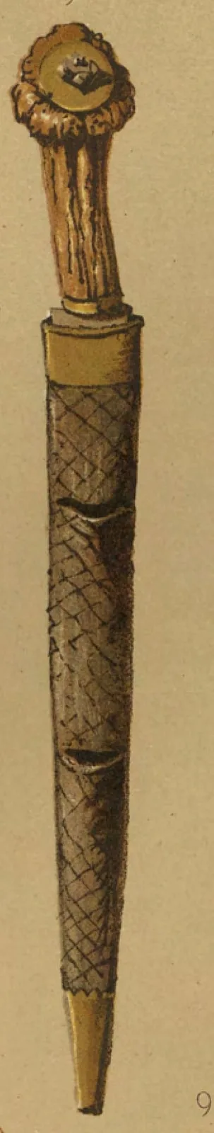 Highland dirk in its tooled leather sheath