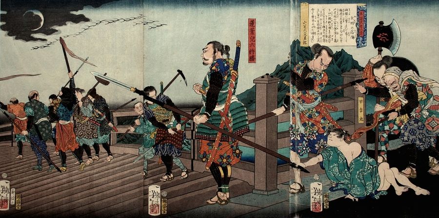 Hiyoshimaru meets Koroku on Yahagibashi