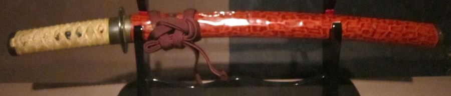 Red mounting for wakizashi (short sword), Momoyama period, late 16th century