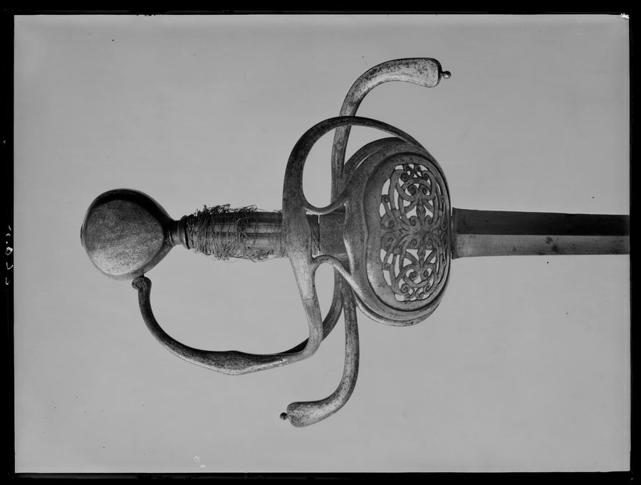 Officersvärja, Tyskland ca 1625-1630, begagnad av Gustav II Adolf i slaget vid Lützen 1632.