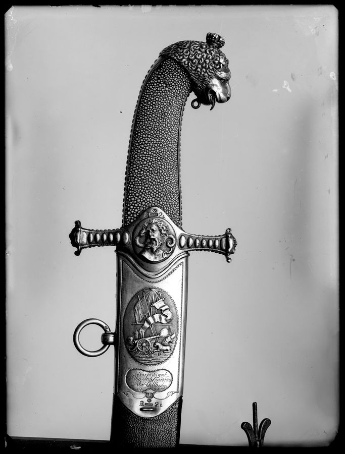 Sabel, Abraham Tillberg, Åbo 1793, tillverkad för Gustav IV Adolf, prisbelönt av Konstakademien 1795.