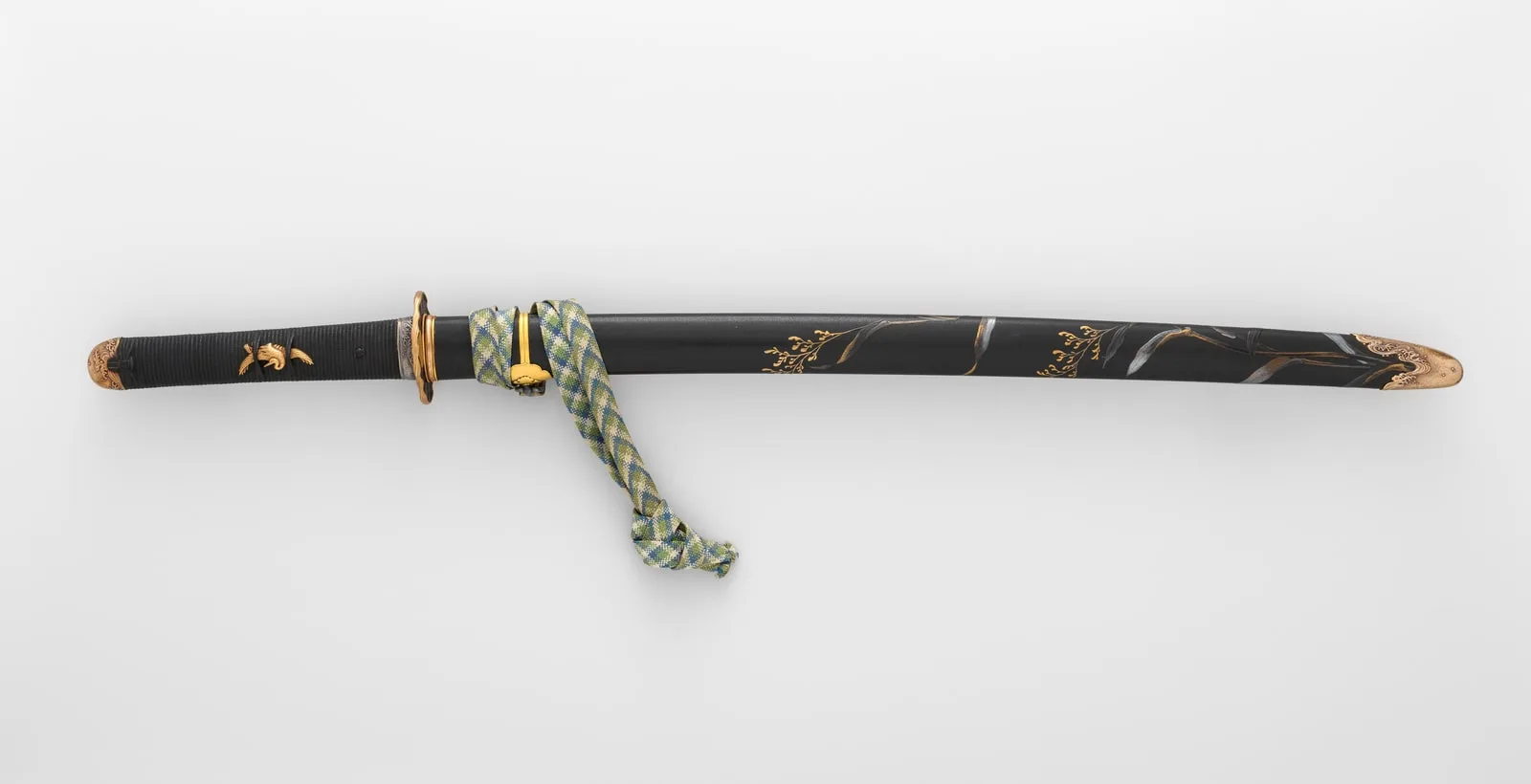 芒蒔絵鞘突兵拵 Blade and Mounting for a Sword (Katana)