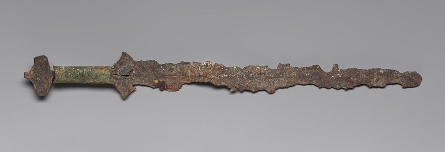 Iron sword with bronze hilt