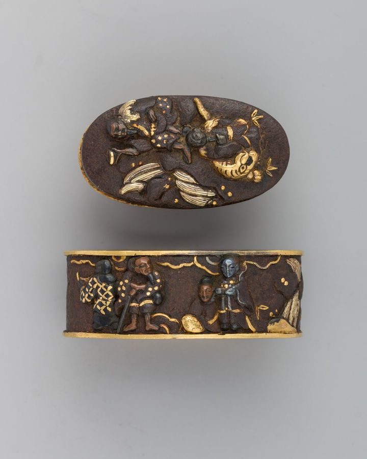 Sword-Hilt Collar and Pommel (Fuchigashira)