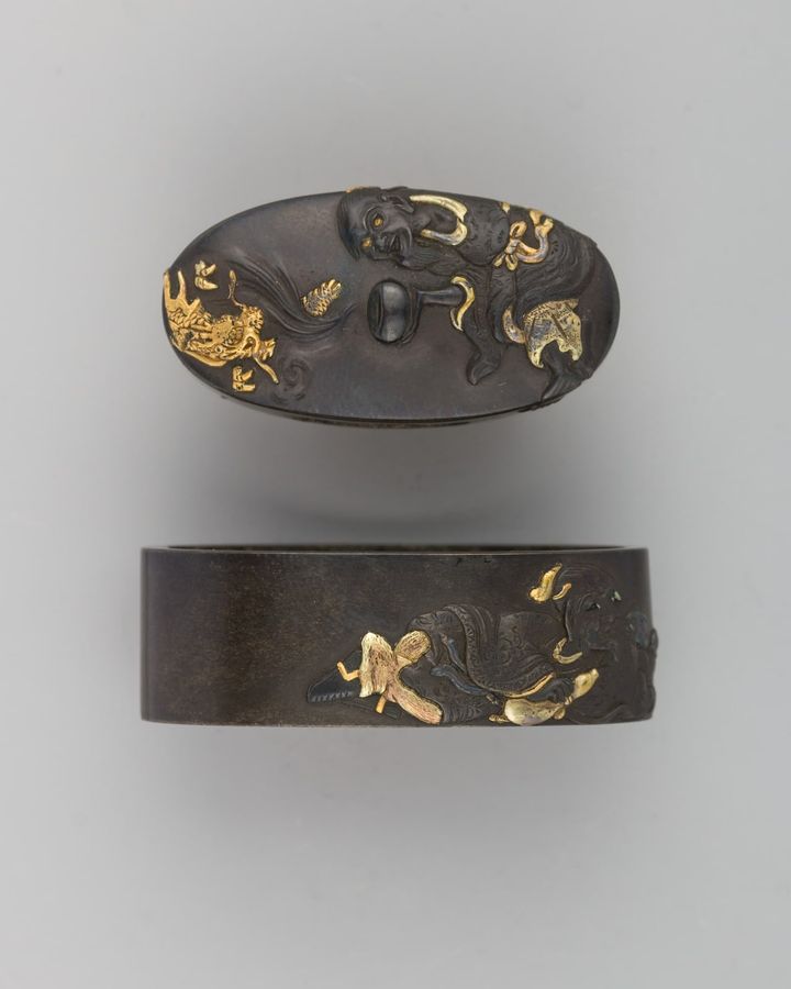 Sword-Hilt Collar and Pommel (Fuchigashira)