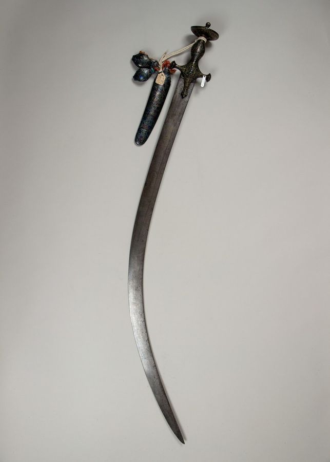 Sword (Shamshir) with Scabbard Chape and Sling Straps