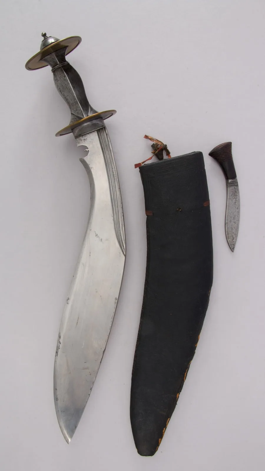 Knife (Kukri) with Sheath, Small Knife and Pouch
