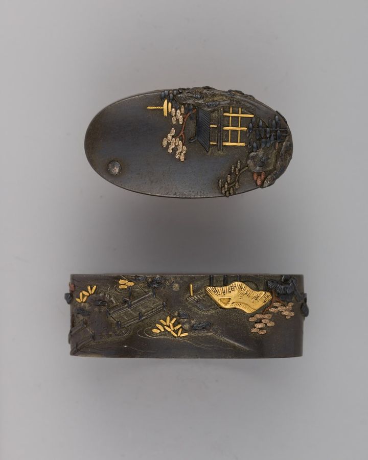 Sword-Hilt Collar and Pommel (Fuchigashira)