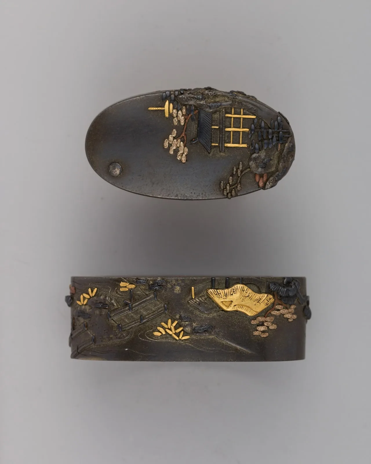 Sword-Hilt Collar and Pommel (Fuchigashira)
