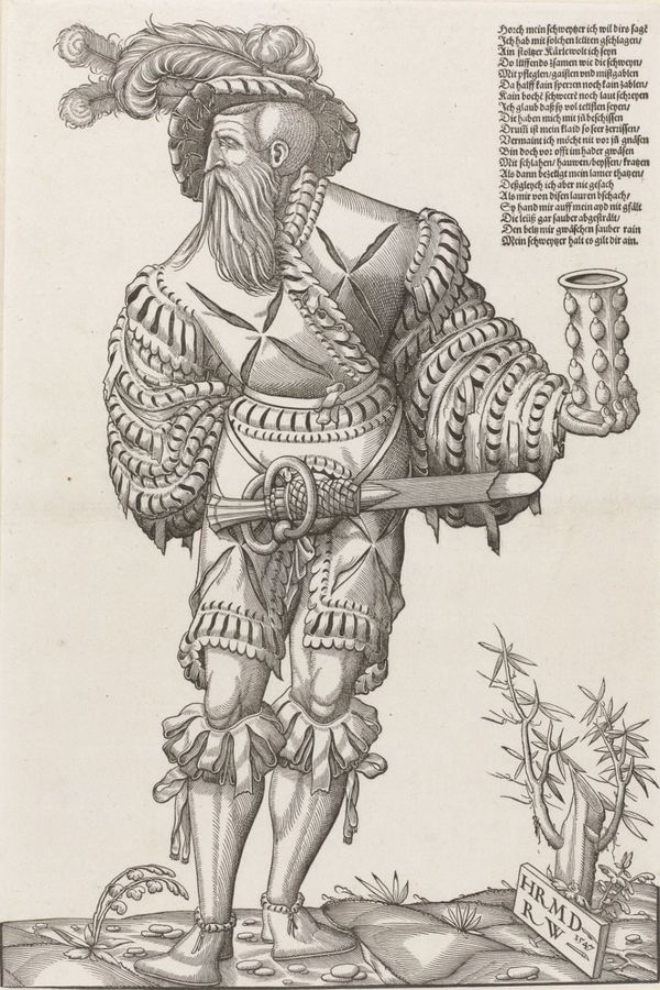 Landsknecht met een glas
